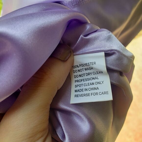 Madison James Purple and White Sequin A-Line Chiffon Gown 8 - Picture 9 of 12